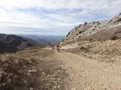 Riding offroad in the mountains of Els Ports Natural Park