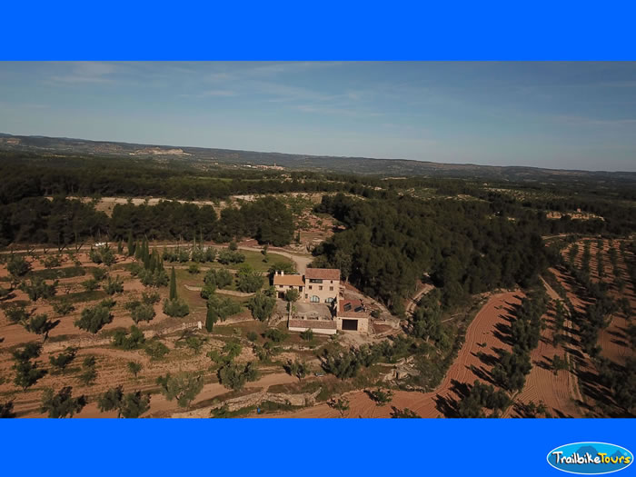 Aerial view of farm, Matarraña, Aragon